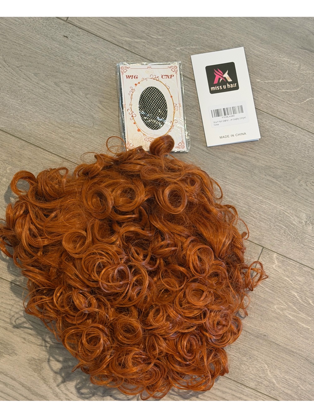 Curly Synthetic Hairpiece in Rich Auburn - Women Hair with wig cap